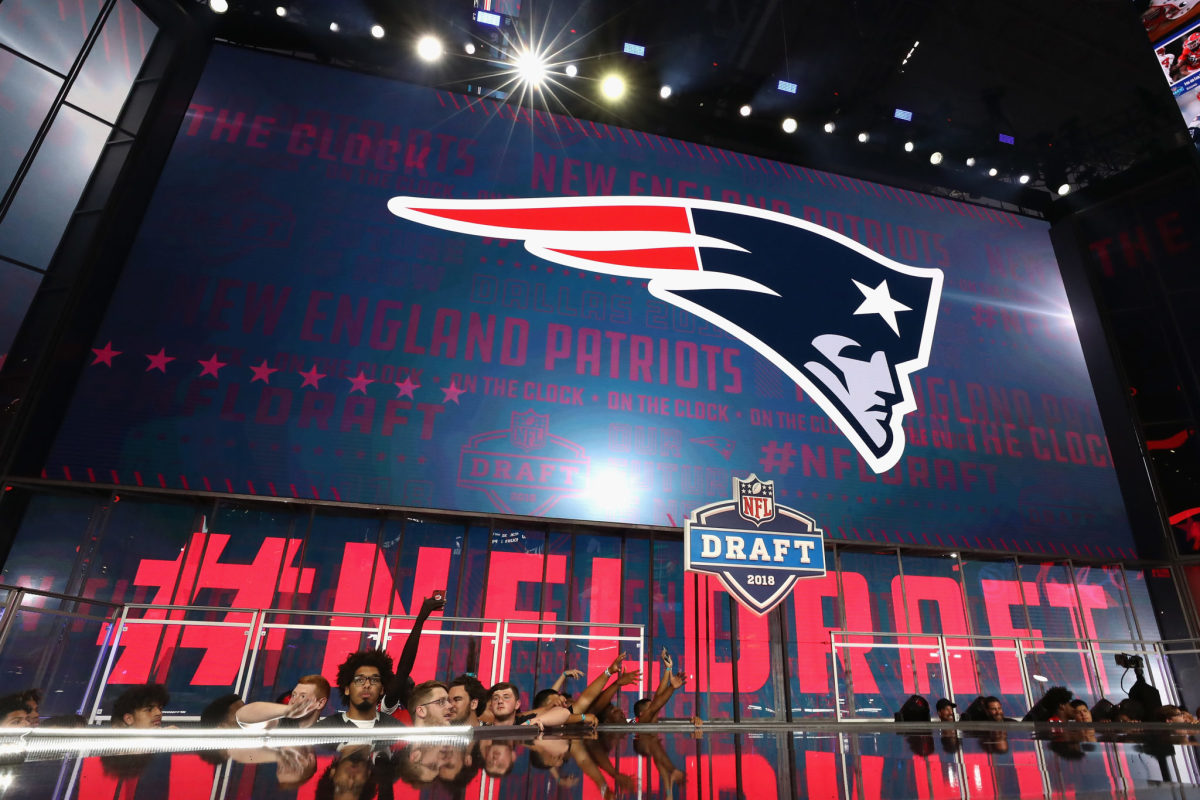 A general view of the stage at the NFL Draft as the Patriots are set to pick.