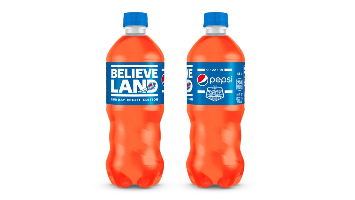 Pepsi's special "Believeland" bottles for Myles Garrett and the Cleveland Browns' Sunday Night game against the Los Angeles Rams.