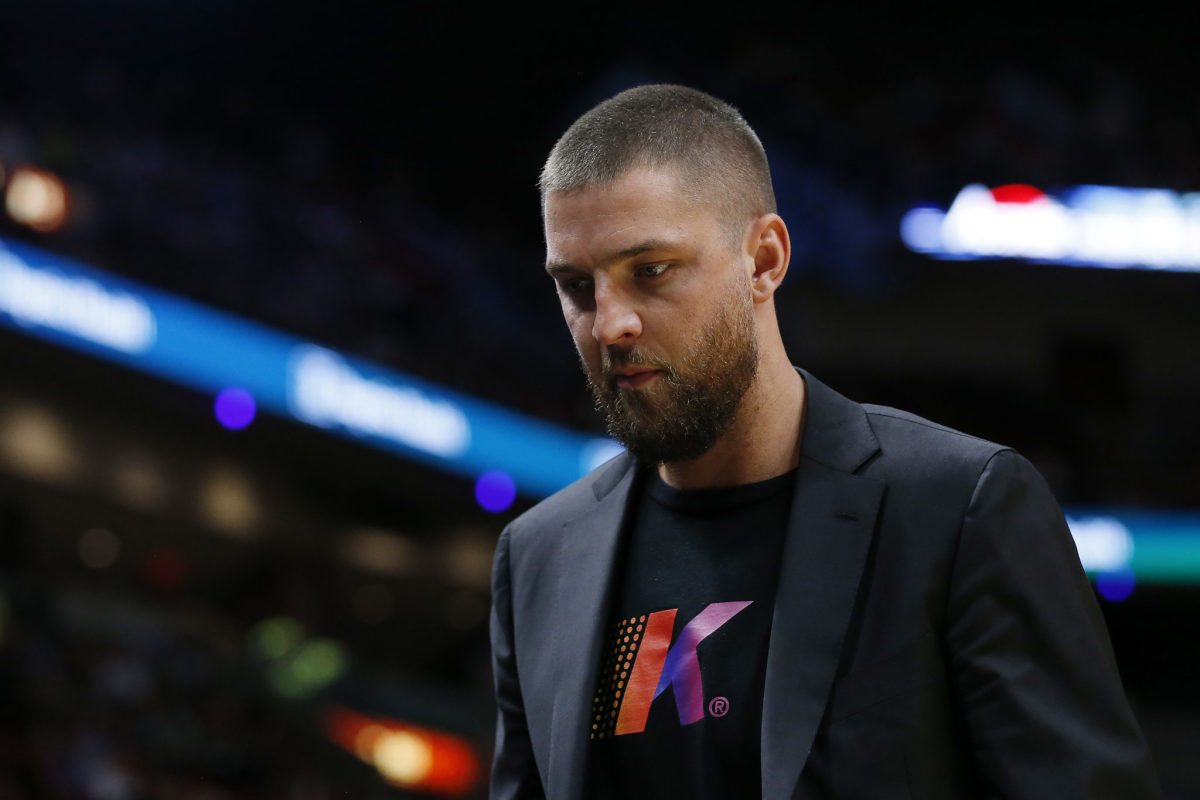 Chandler Parsons walks off the floor during an NBA game.