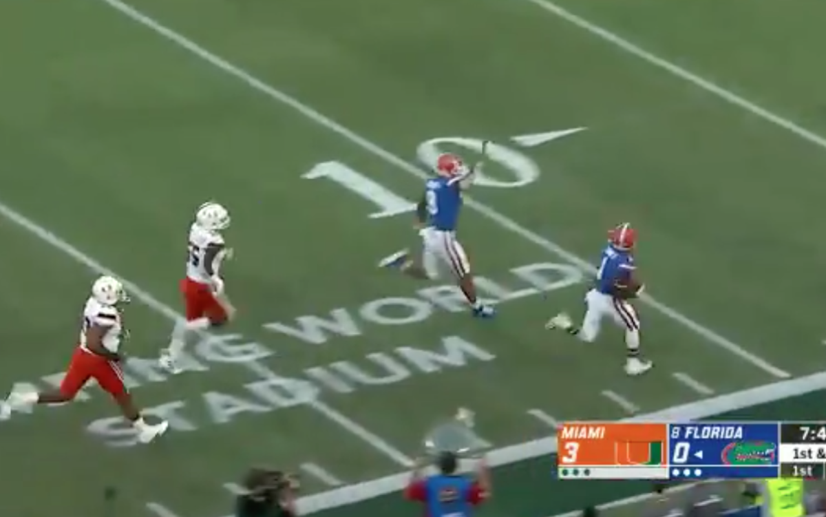 Florida scores its first touchdown of the season after a fake punt.