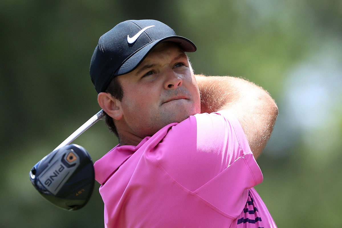Patrick Reed following through with a shot.
