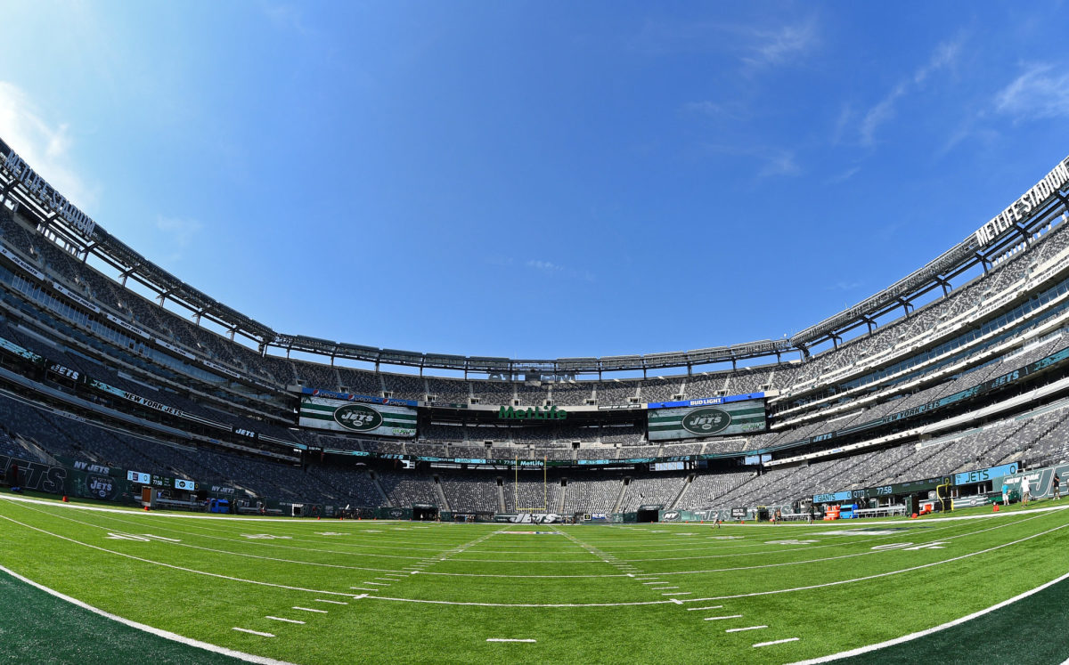 An interior view of the New York Jets stadium.