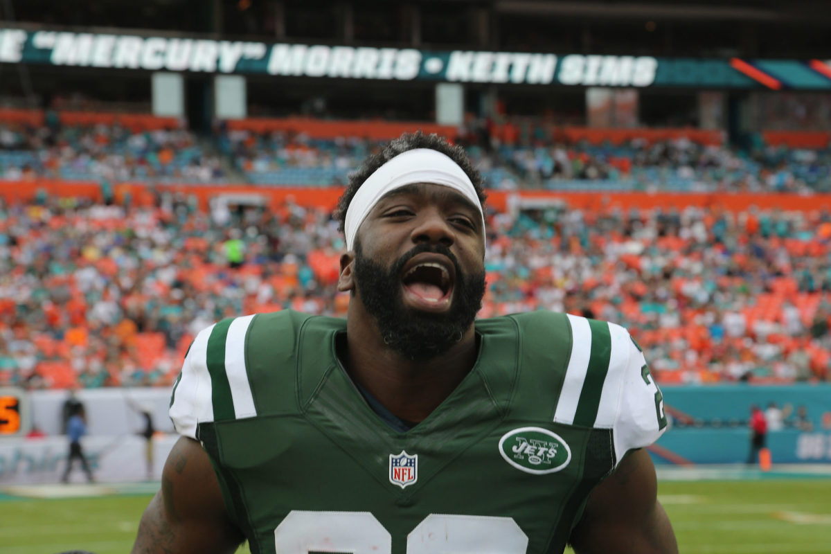MIAMI GARDENS, FL - DECEMBER 29:  Safety Ed Reed #22 of the New York Jets follows the action against the Miami Dolphins at Sun Life Stadium on December 29, 2013 in Miami Gardens, Florida.  (Photo by Al Pereira/New York Jets/Getty Images)