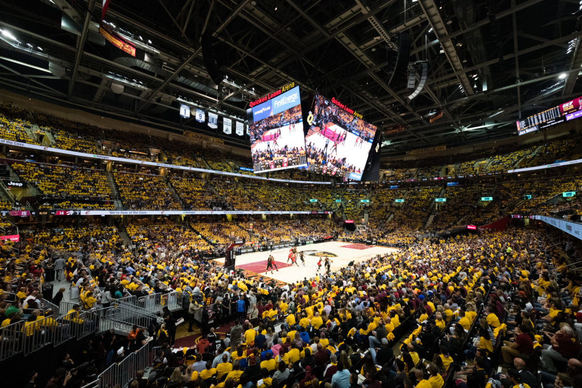 A general view of the Cleveland Cavaliers home court.