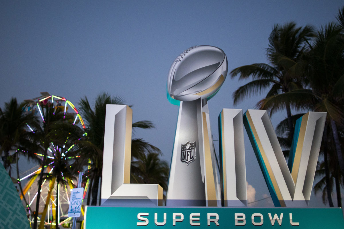 Super Bowl LIV sign.