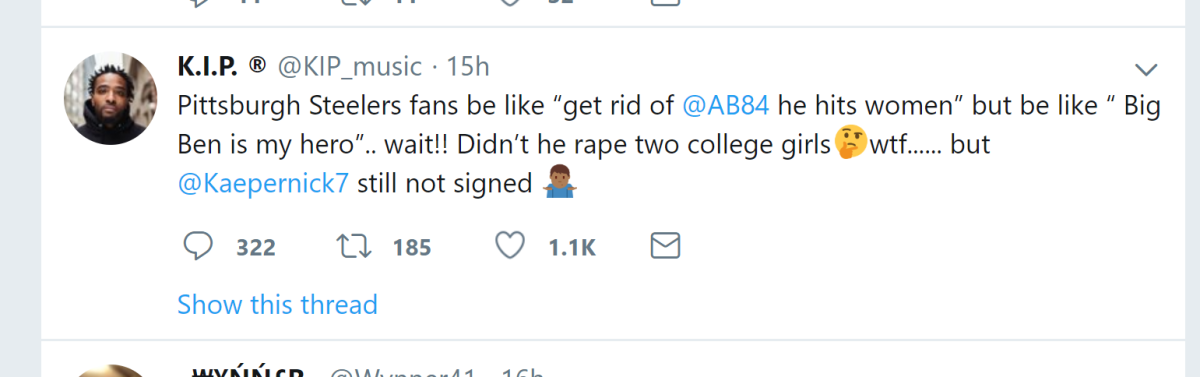 Antonio Brown liked a post on Twitter.