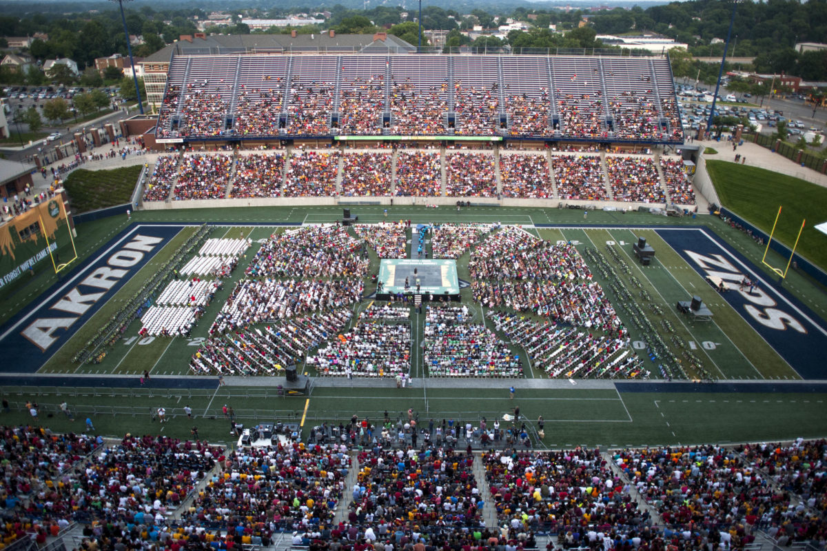 a general view of akron's football stadium