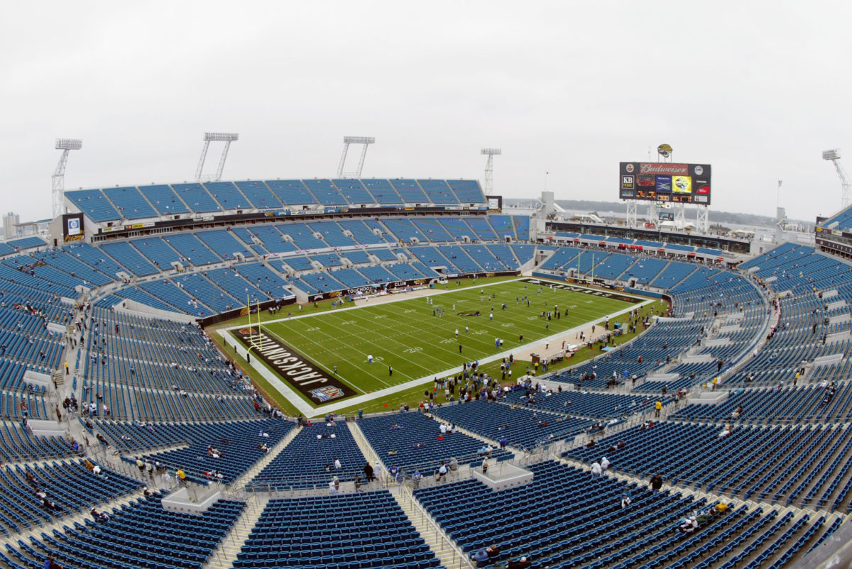 A general view of the Jacksonville Jaguars stadium.