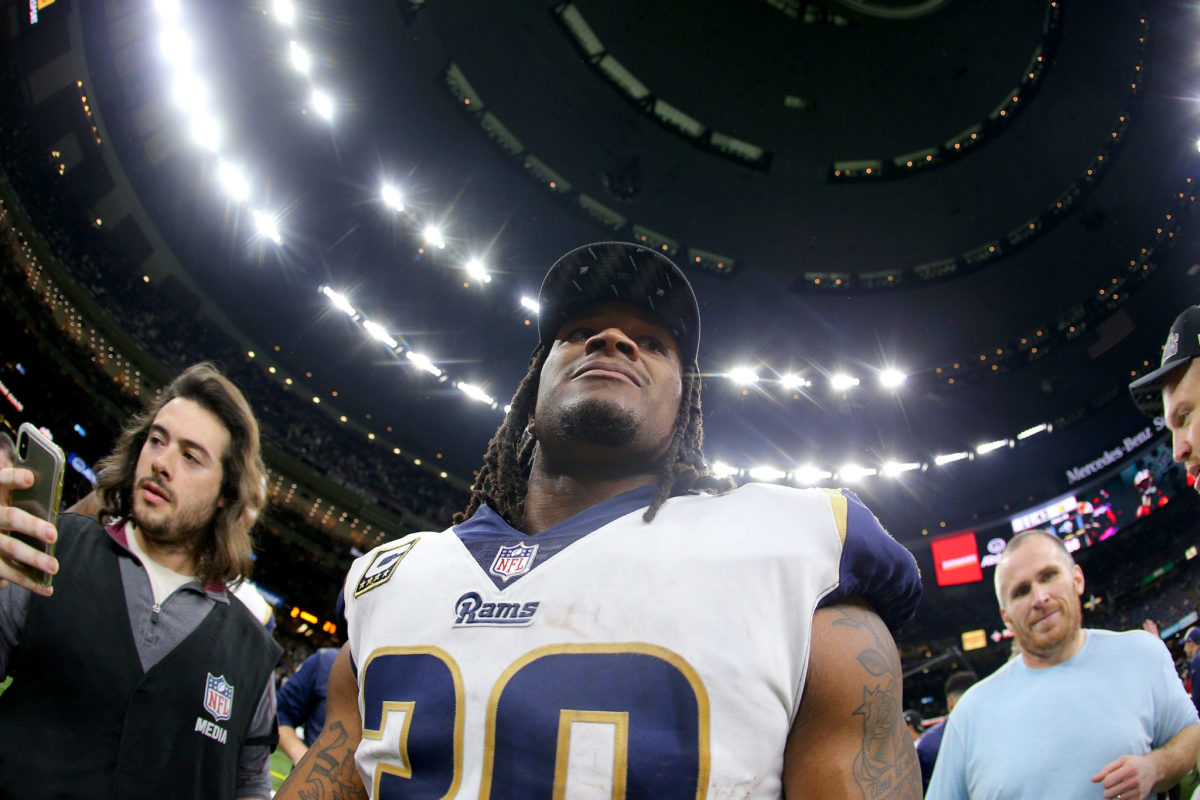 los angeles rams running back todd gurley after the win