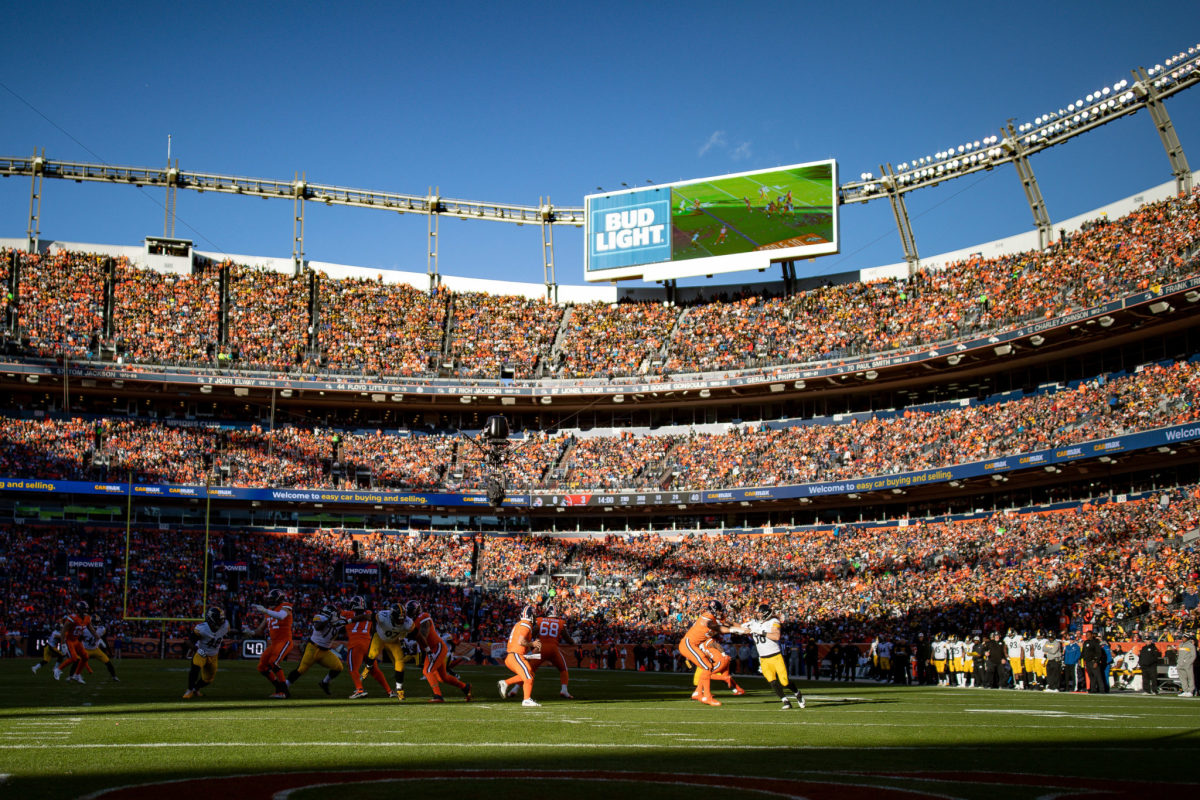 Broncos Fans At Steelers-Broncos Game