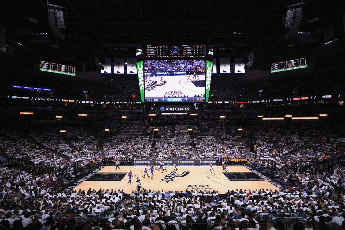 A general view of AT&T Center during Game Three of the 2017 NBA Western Conference Finals between the Golden State Warriors and the San Antonio Spurs.