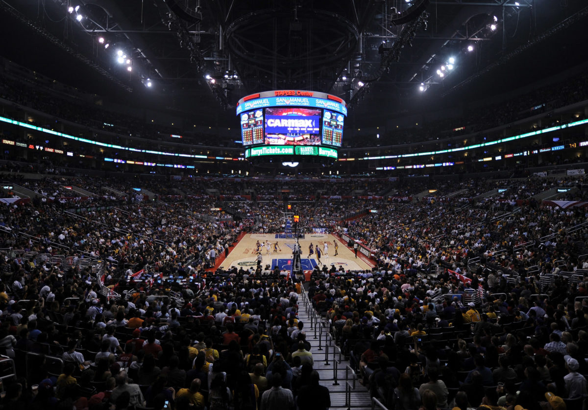 A general view of the Staples Center during a Clippers game.