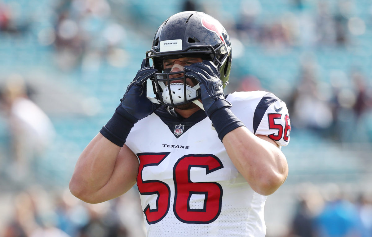 Brian Cushing in a game for the Houston Texans.
