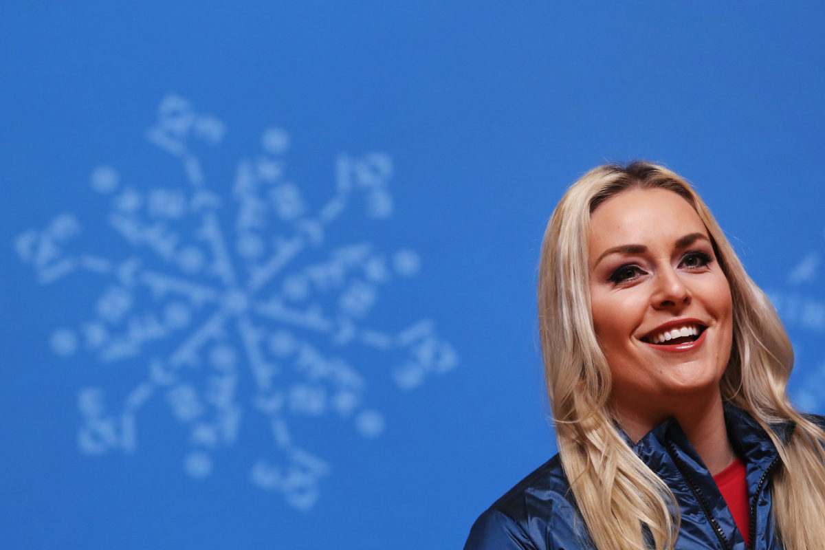 Lindsey Vonn at her closing press conference.