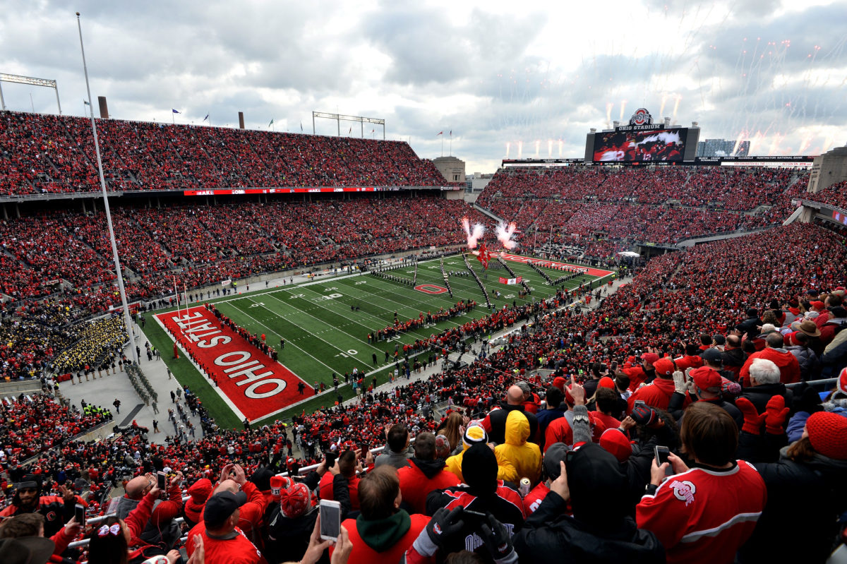 A general view of Ohio State's football stadium ahead of a Michigan game.