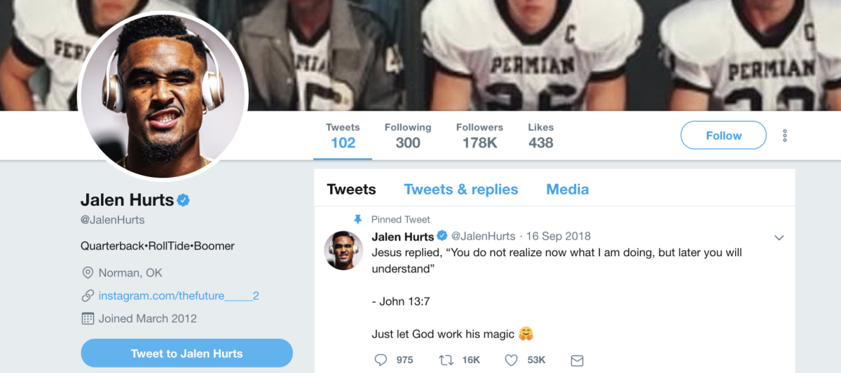 QB Jalen Hurts Has Made A Change To His Twitter Profile - The Spun: What's  Trending In The Sports World Today