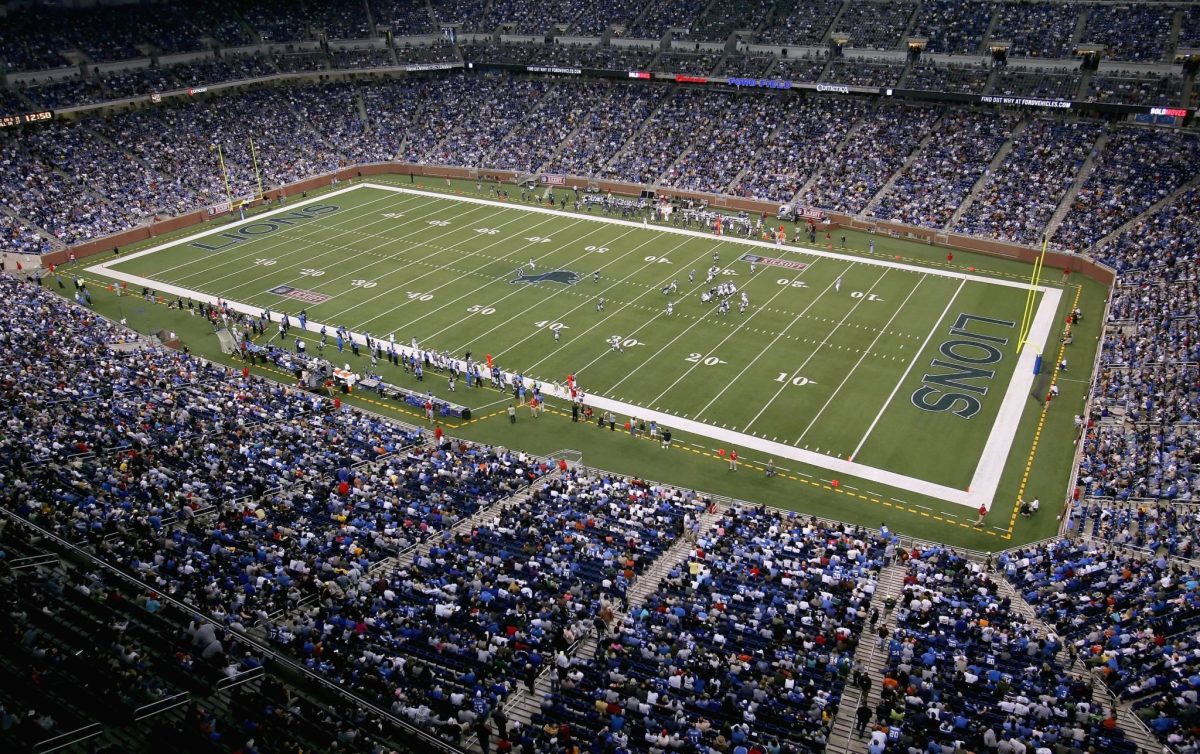 A general view of the Detroit Lions stadium.