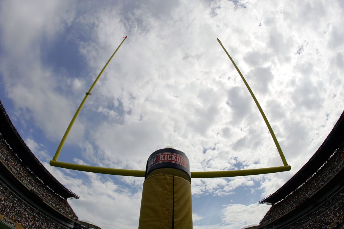A general view of the goal post during a game between the Pittsburgh Steelers and the Houston Texans.
