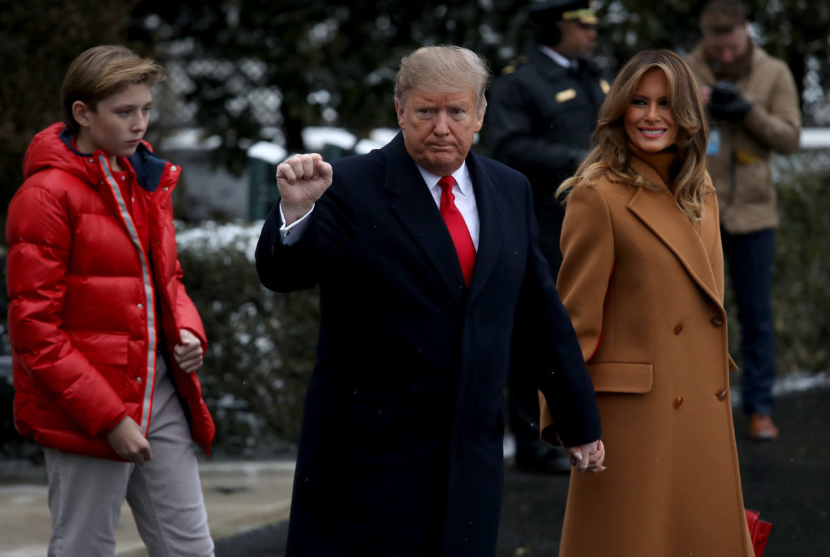 president trump and his family depart the white house