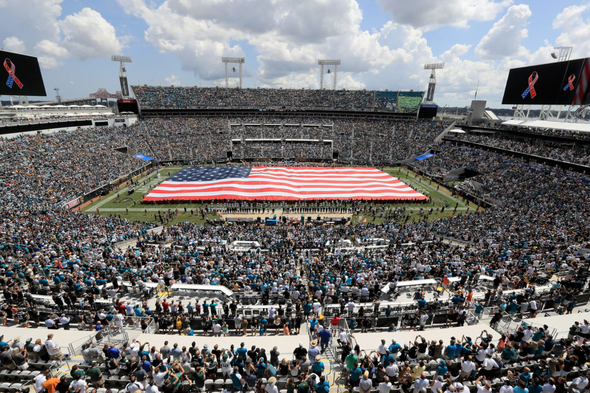 General view of Jacksonville Jaguars stadium Everbank Field.