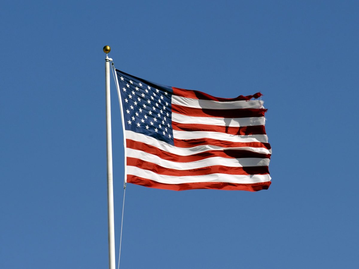 A general view of an American flag.