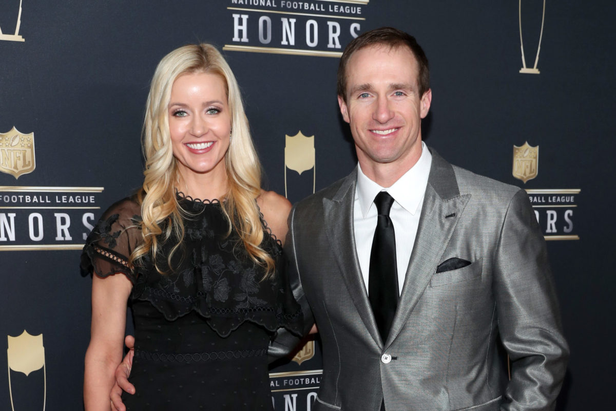 Drew and Brittany Brees pose together.