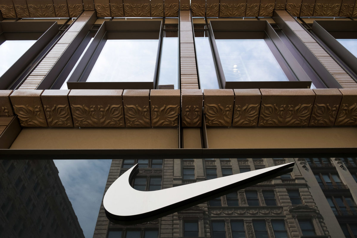 An exterior view of the Nike store in SoHo.