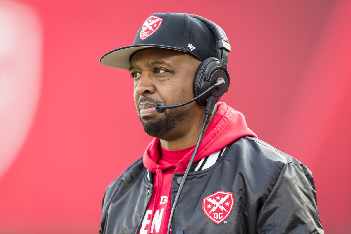 Former XFL head coach Pep Hamilton on the sidelines of an NFL game.