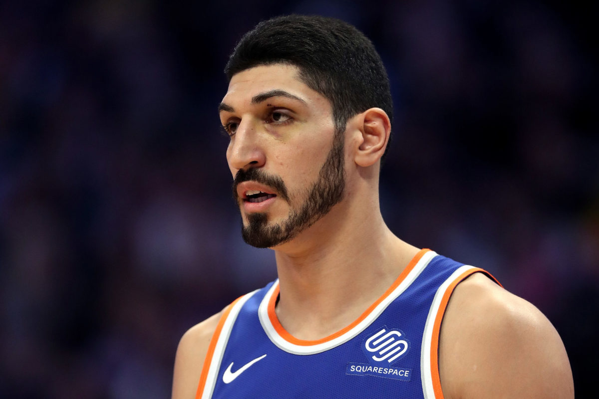 Enes Kanter of the New York Knicks playing in an NBA game.