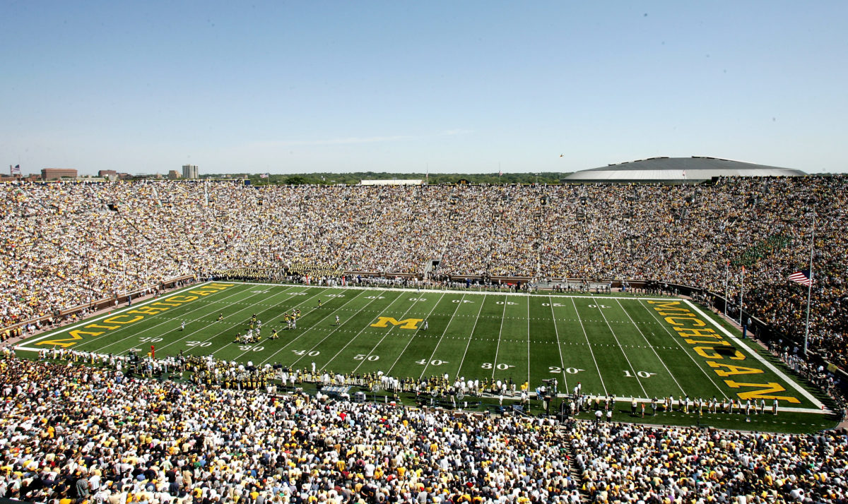 A general view of Michigan Stadium during a sold out game.