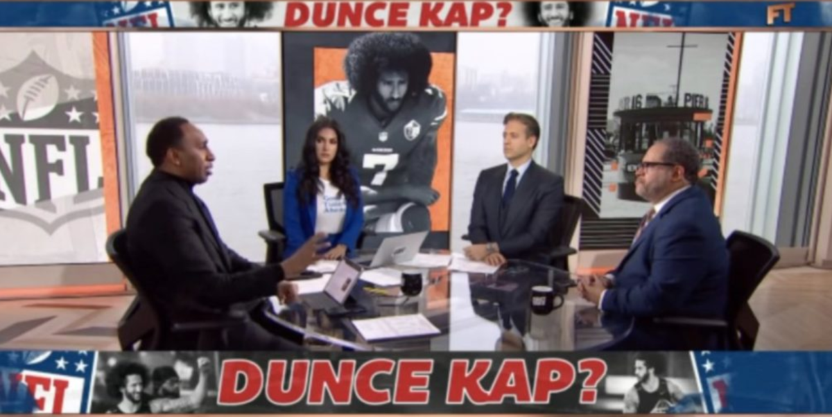 Colin Kaepernick graphic on ESPN's First Take on Monday.