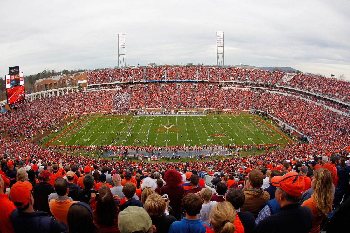 A general view of Virginia's football field.