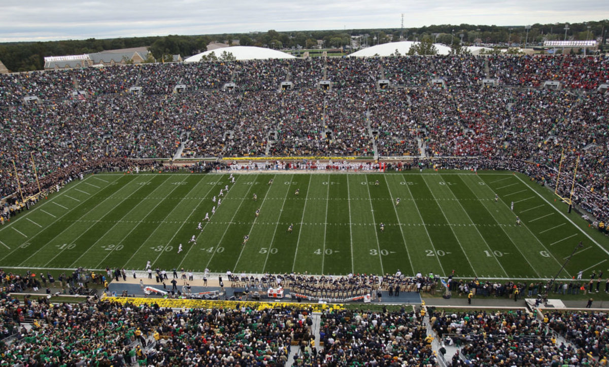 A general view of Notre Dame's football field.