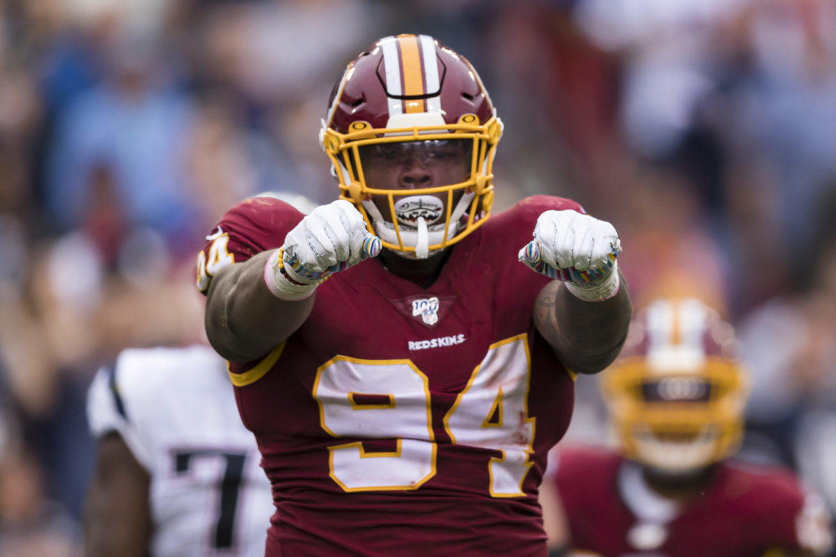 Redskins DL Daron Payne during a game against the Patriots.