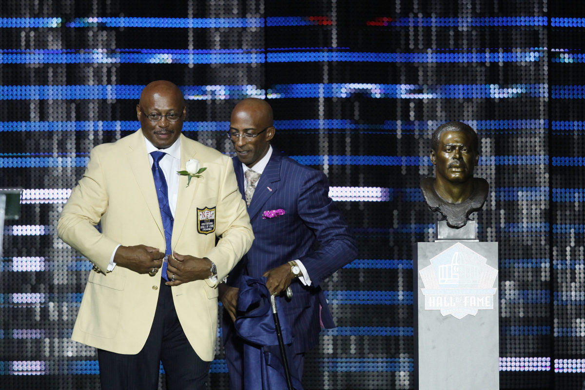 Broncos great Floyd Little is inducted in the Pro Football Hall of Fame.
