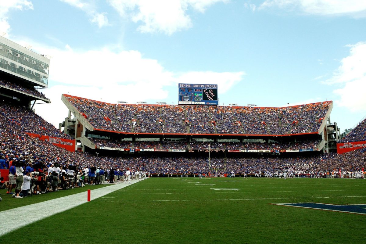 An interior view of the Florida Gators football stadium.