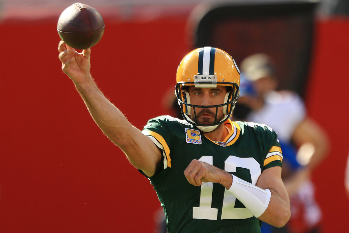 Green Bay Packers quarterback Aaron Rodgers against the Bucs.