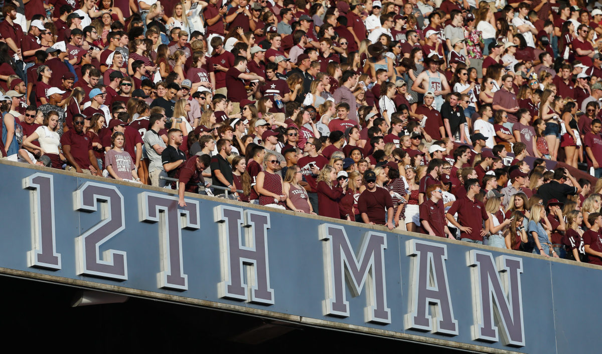 A general view of Texas A&M fans.
