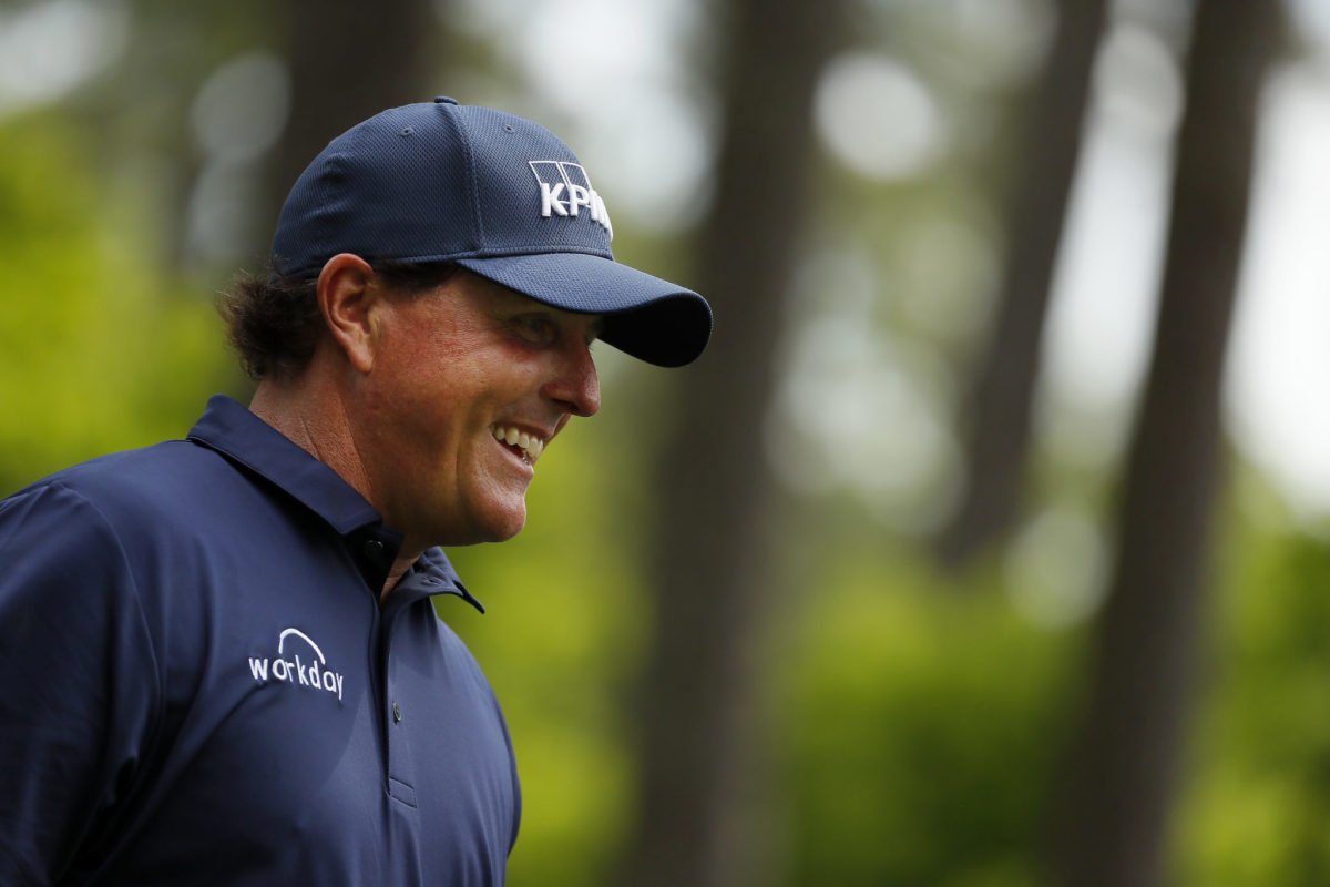 A closeup of Phil Mickelson.