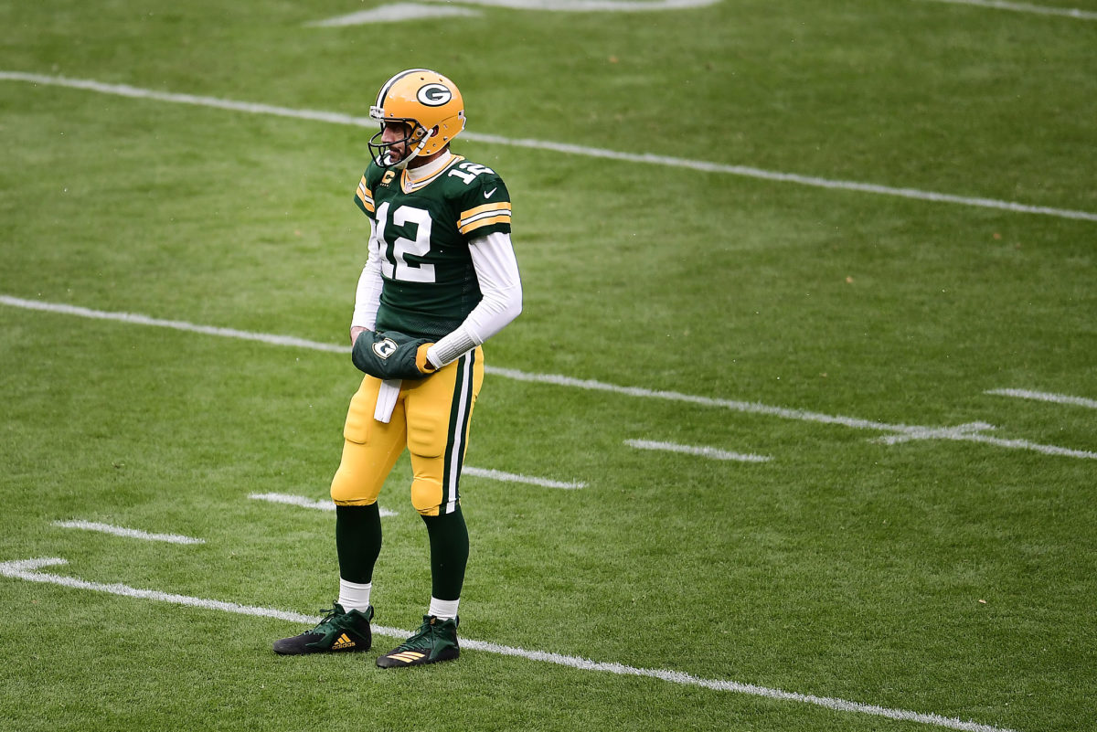 Green Bay Packers quarterback Aaron Rodgers against the Vikings.