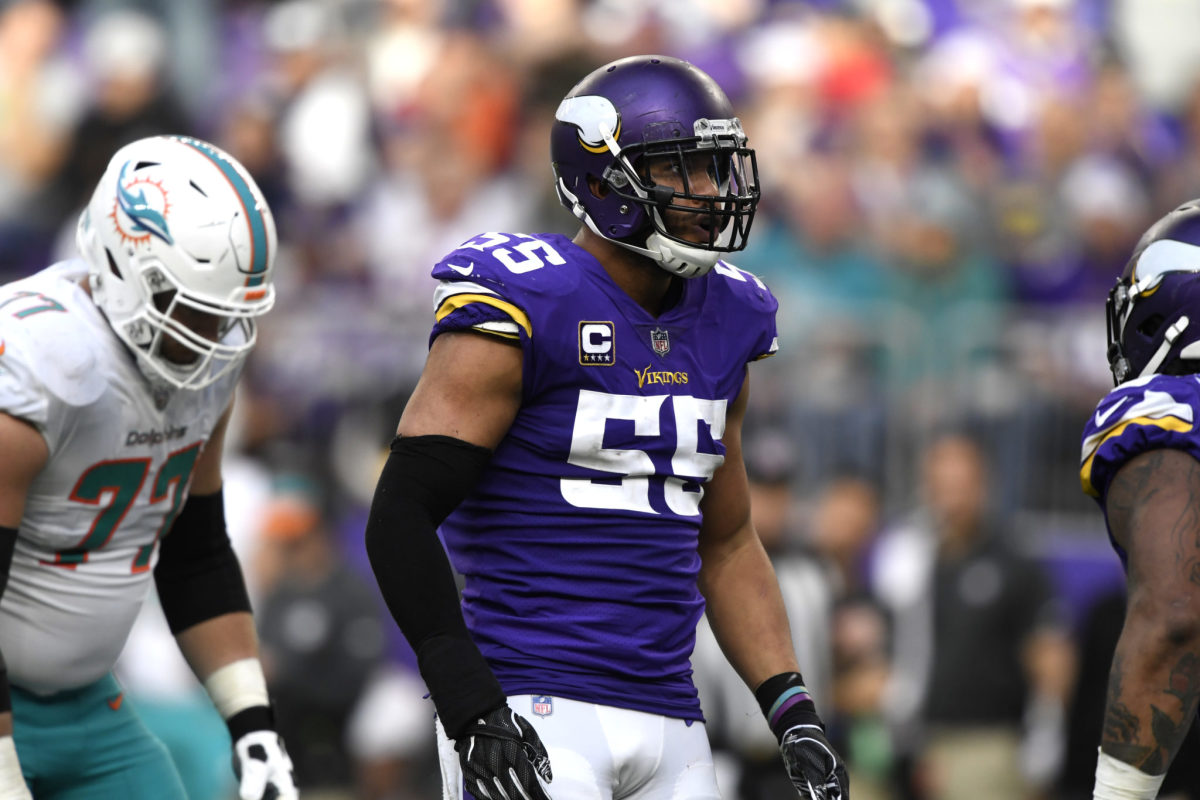 Anthony Barr on the field for the Minnesota Vikings.