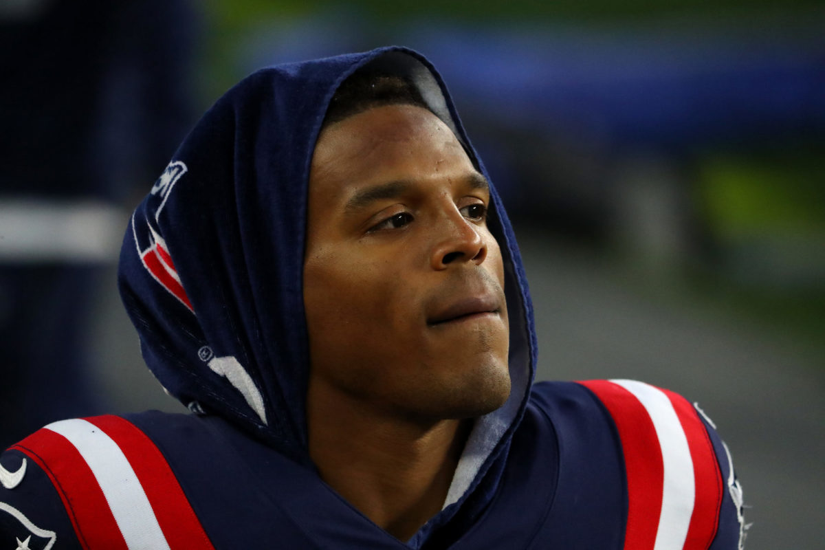 New England Patriots quarterback Cam Newton on Sunday against the 49ers.