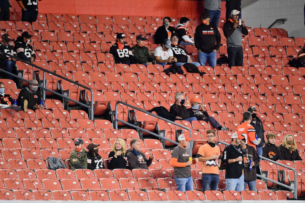 Cleveland Browns fans in the stands.