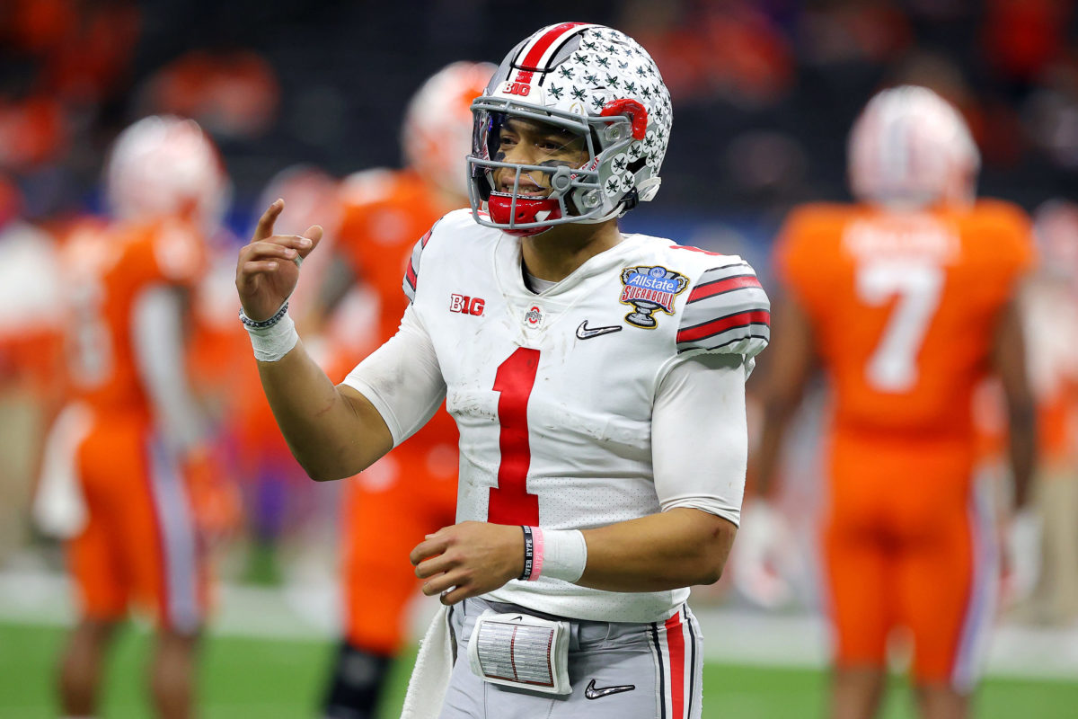 Justin Fields Ohio State Buckeyes Jersey white