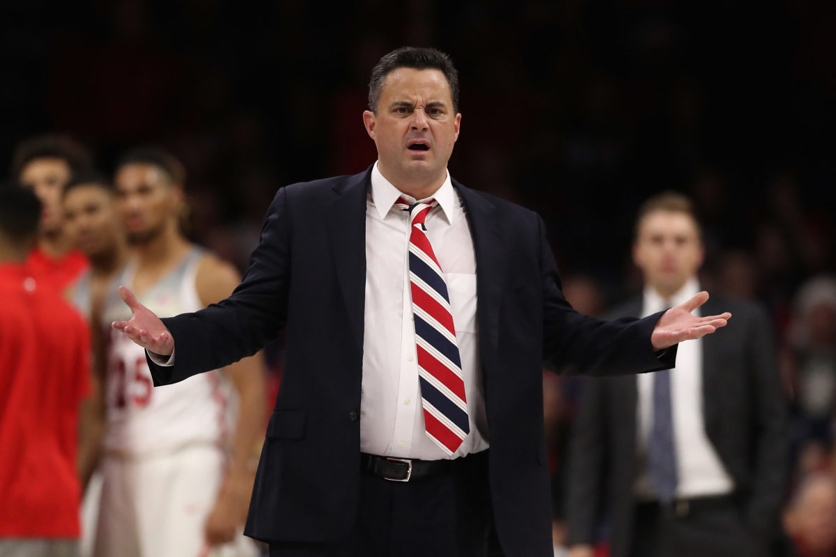 Sean Miller isn't happy with a foul call.