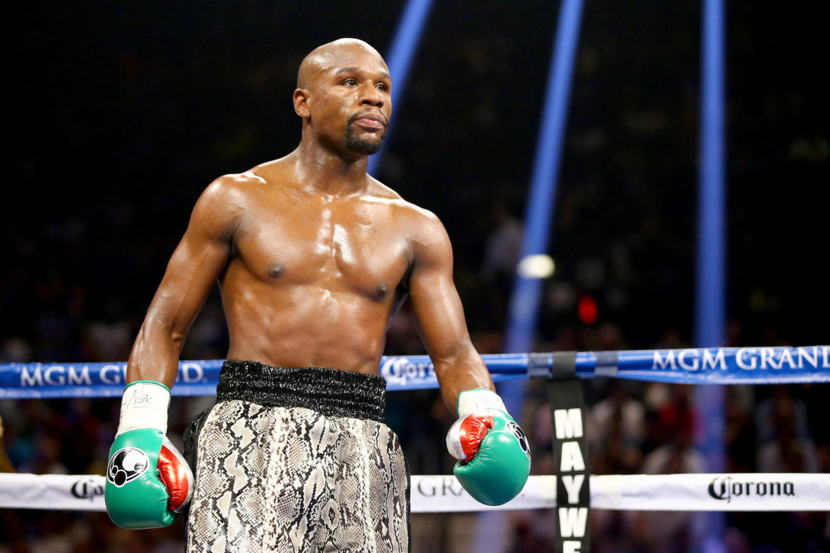Floyd Mayweather Jr. in the ring.