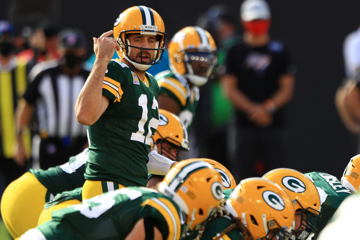 Green Bay Packers quarterback Aaron Rodgers on Sunday against Tampa Bay.