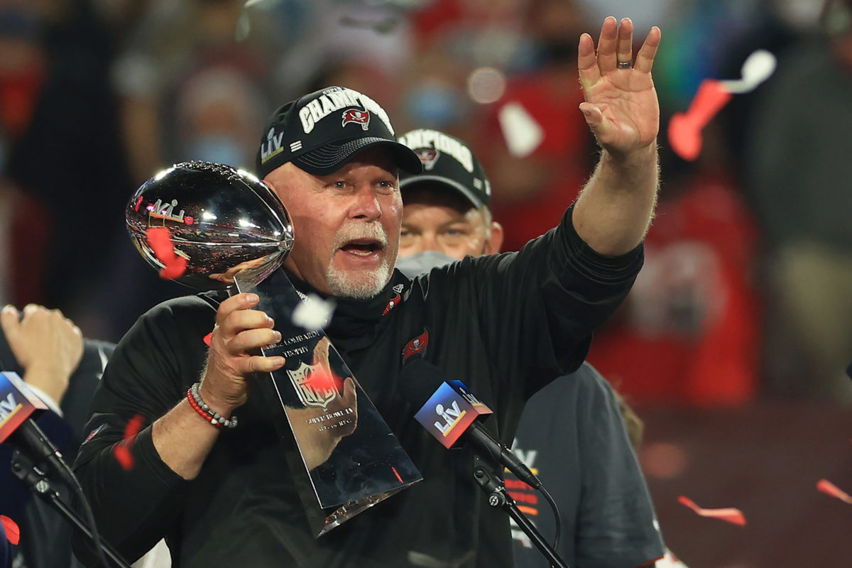 Buccaneers head coach Bruce Arians at the Super Bowl.
