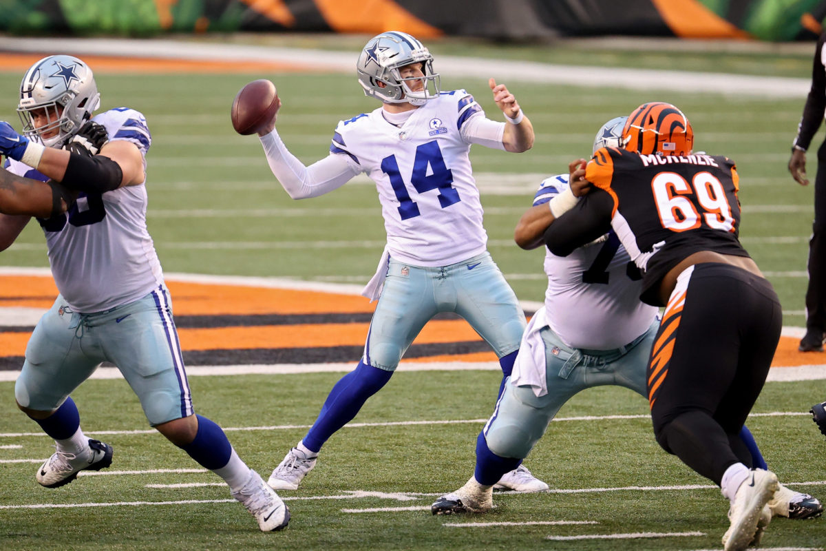 Dallas Cowboys quarterback Andy Dalton against the Bengals.