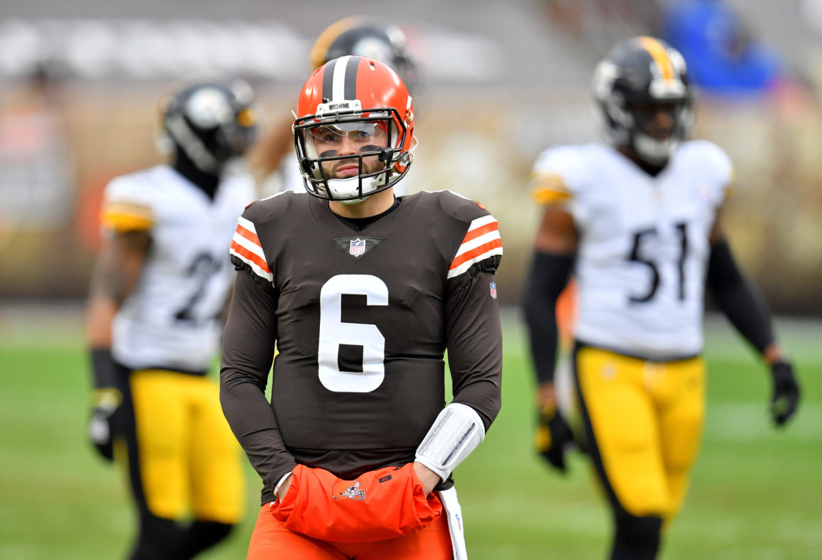Cleveland Browns quarterback Baker Mayfield on Sunday against PIttsburgh.